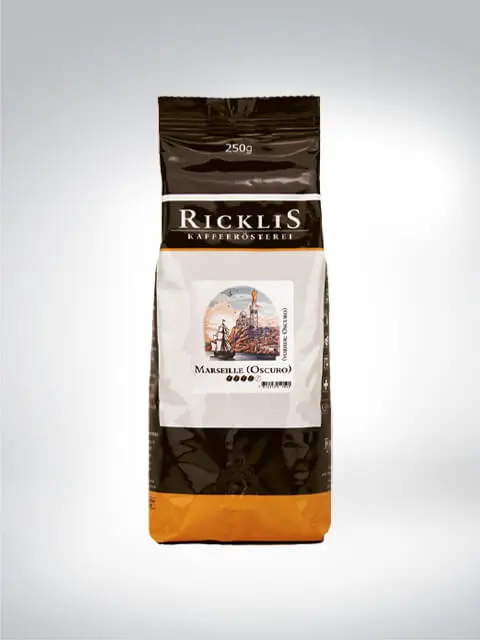 Packung Kaffee Marseille (Oscuro) von Ricklis Kaffeerösterei, 250g