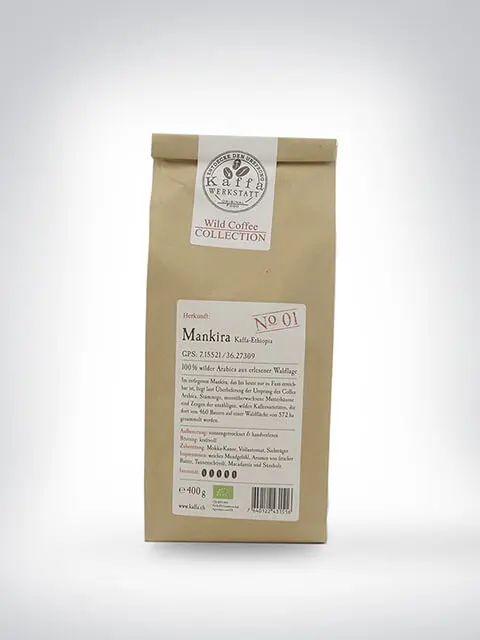 Verpackung von Mankira Kaffee aus der Wild Coffee Collection