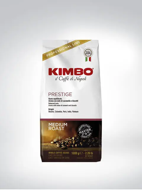 Verpackung von Kimbo Prestige Caffè, Professional Line, mittlere Röstung, 1000g