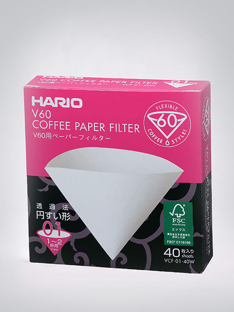 Hario Paper Filter 01 40 Filter, up to 2 cups, white